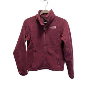 The North Face  XS Maroon Full-Zip Fleece Jacket With Pockets